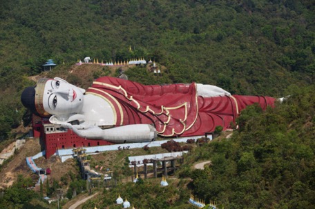 they say, it's the biggest reclining Buddha of the world