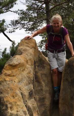 we hike through rocks ...