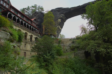 the Prebischtor, the biggest, natural sandstone-bridge in Europe