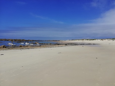 Meneham beach with sunny weather