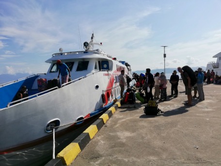 with the quick ferry we go to Pulau Banda Neira with the quick ferry we go to Pulau Banda Neira