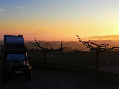 wunderschöne, bitterkalte Morgenstimmung in der Provence