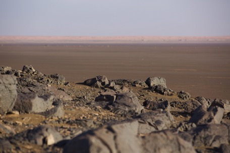 die Dünen des Erg Maqteir in Sicht die Dünen des Erg Maqteir in Sicht