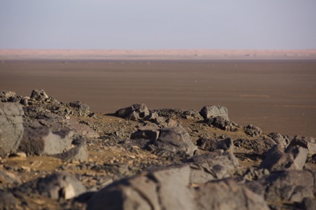 die Dünen des Erg Maqteir in Sicht