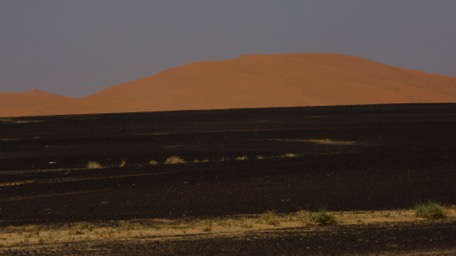 the dunes of the Erg Chebbi from far the dunes of the Erg Chebbi from far