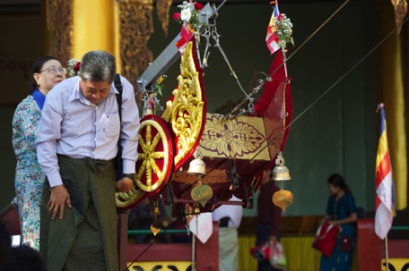 ... after a ceremony, they are put in the little wagon ...