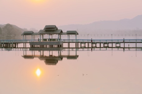 sunrise over the lake