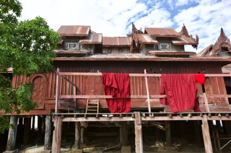 a monastery-school near Inle lake a monastery-school near Inle lake