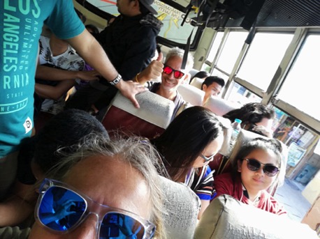 ... with an overfilled bus we continue to the ferry-port ... with an overfilled bus we continue to the ferry-port